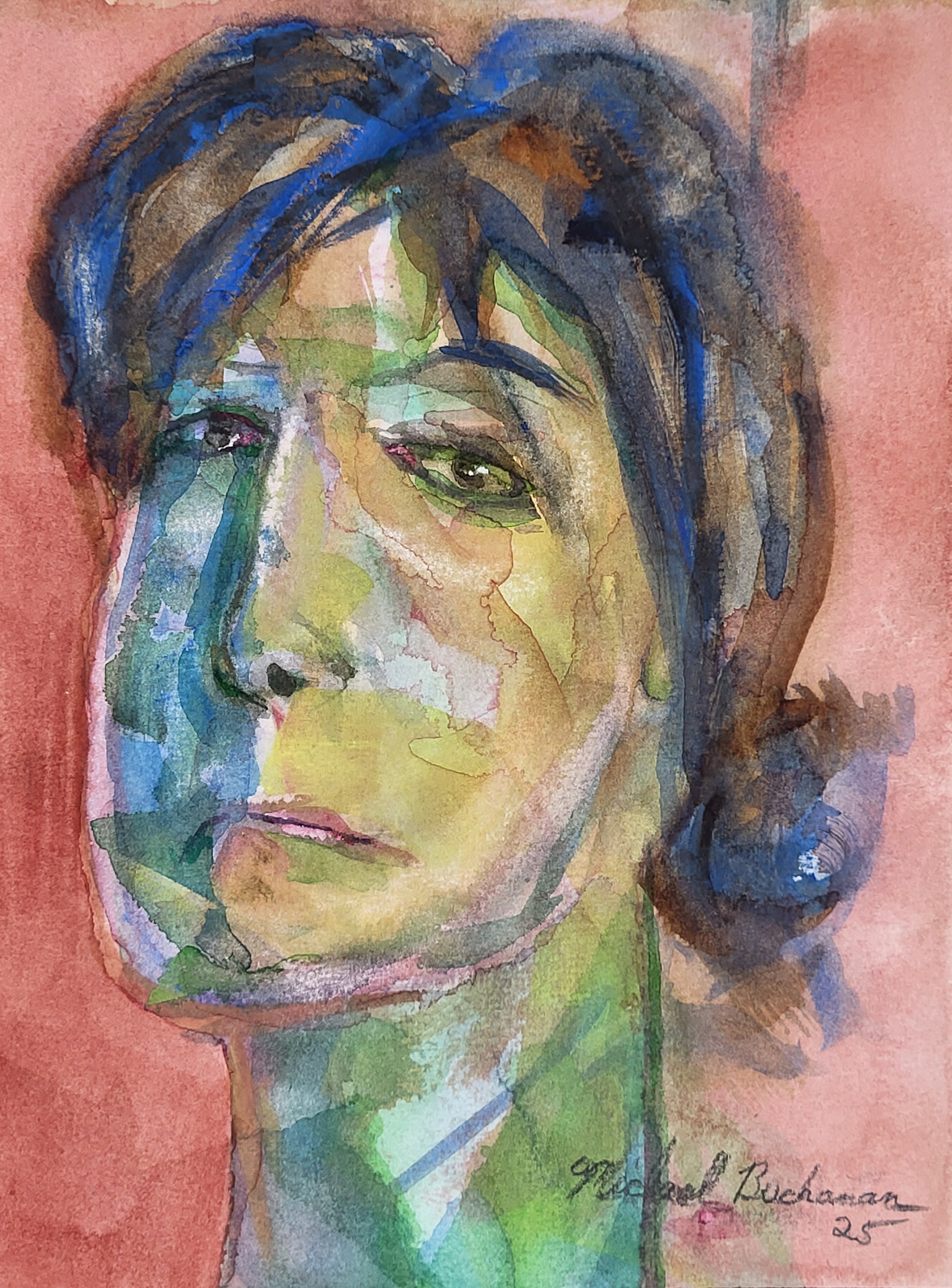 Bold Watercolor Face